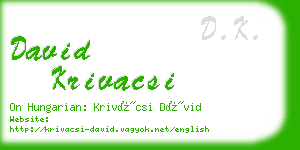 david krivacsi business card